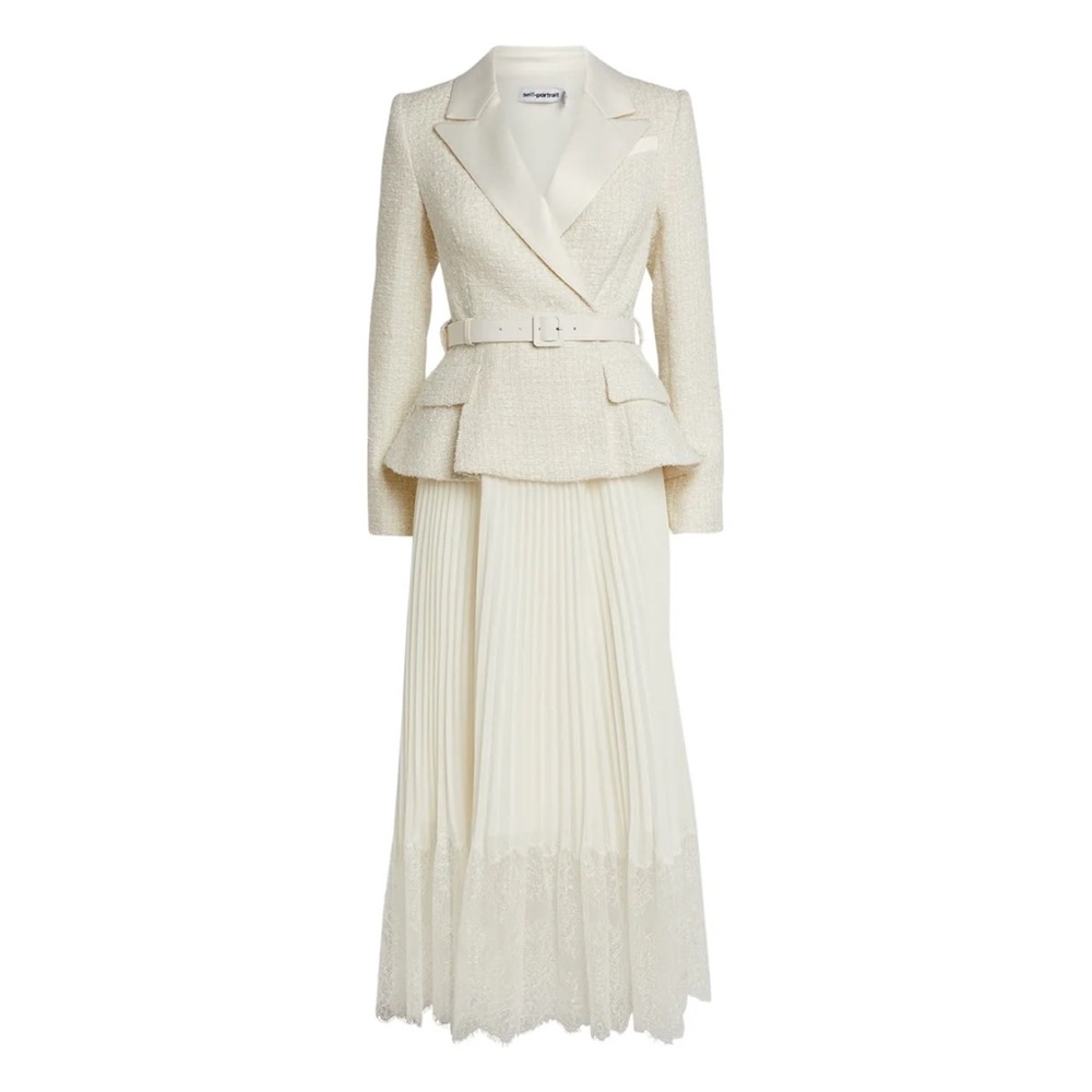 Self-Portrait Cream Midi Dress